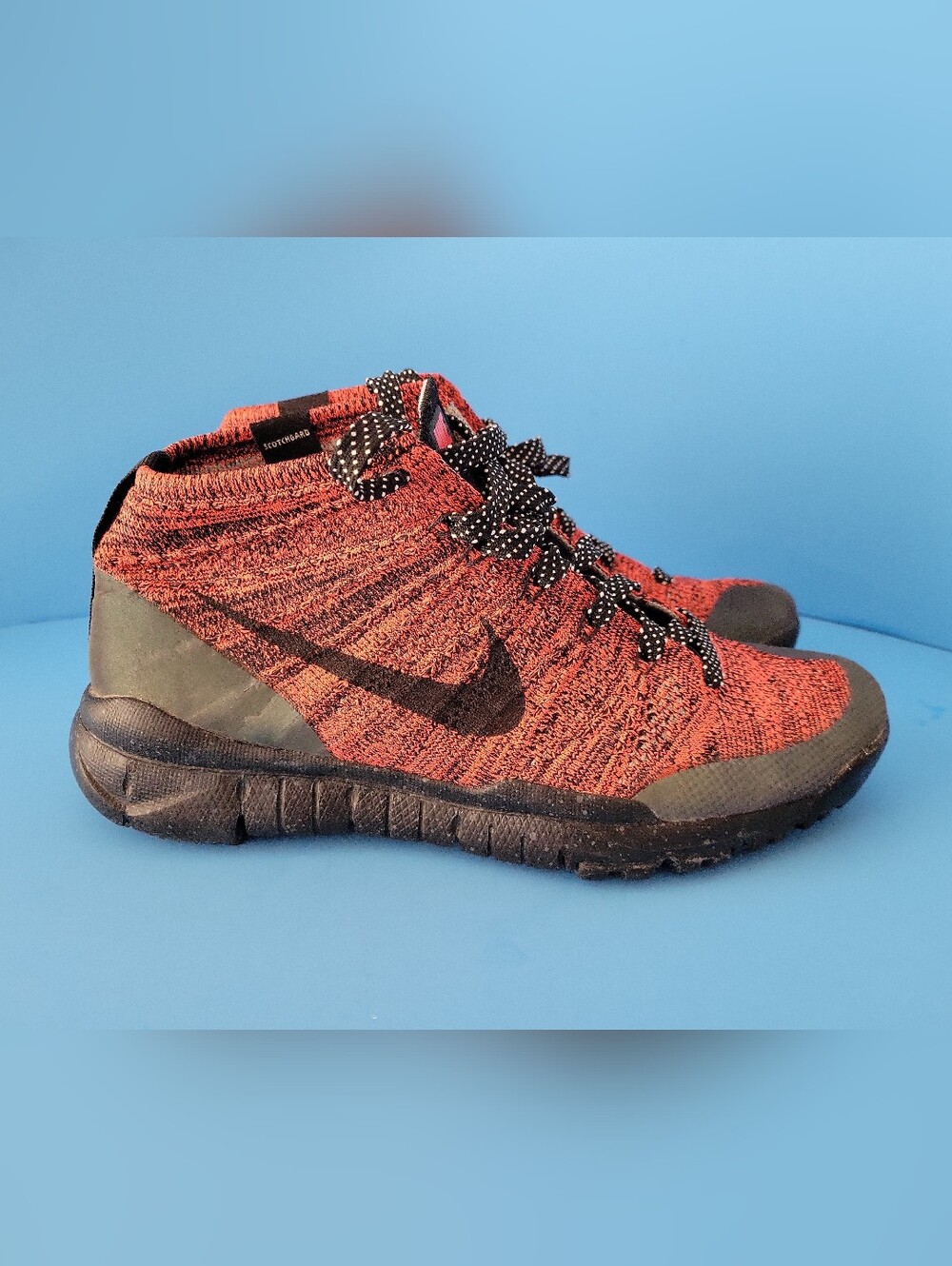 Nike FBS Chukka Flyknit Shoes Orange Black Womens Shoes Size 9 No Insoles 2015